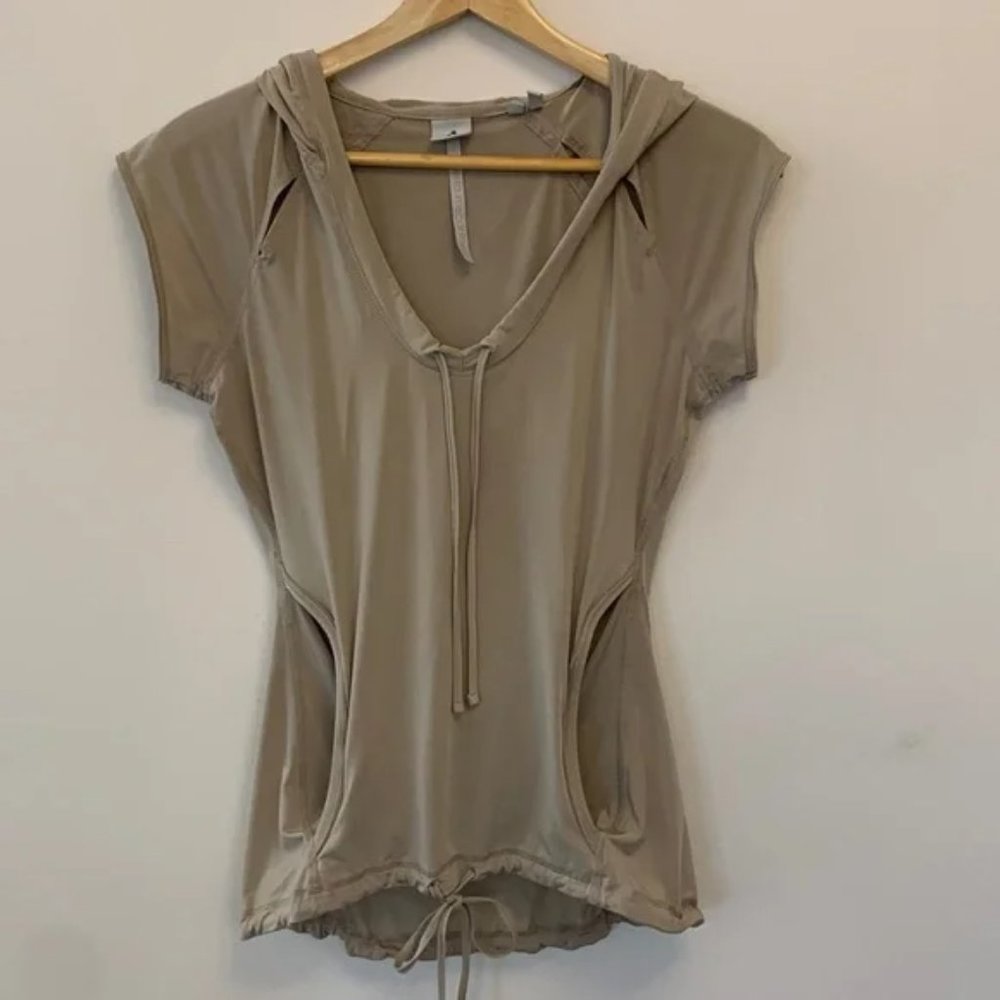 ADIDAS by STELLA MCCARTNEY sleeveless hooded pullover beige sz medium